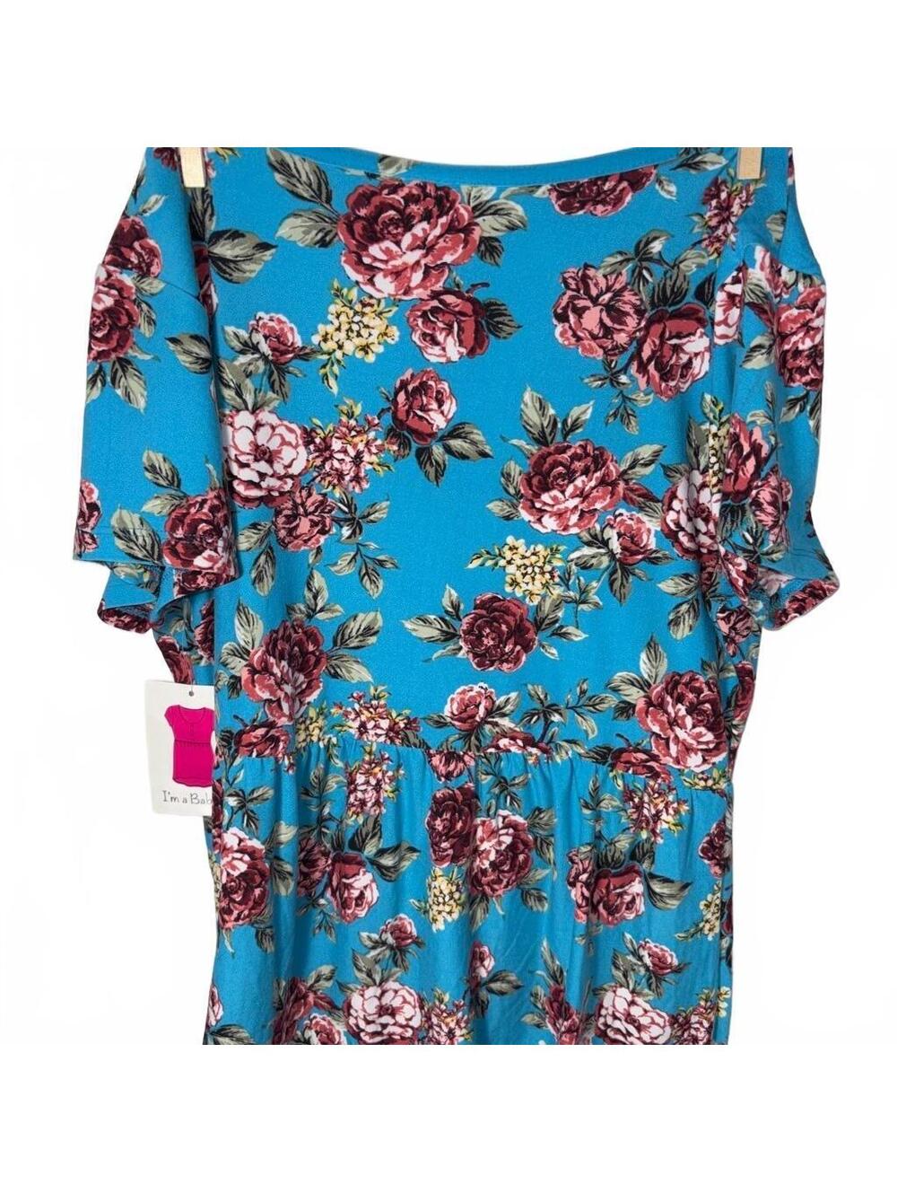 NWT Bobbie Brooks Ladies Blue Floral Short Sleeve Babydoll Dress Size S - Picture 8 of 8